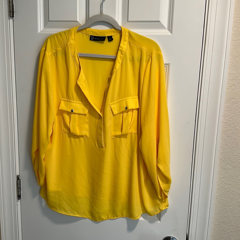 New York and Company, yellow blouse.